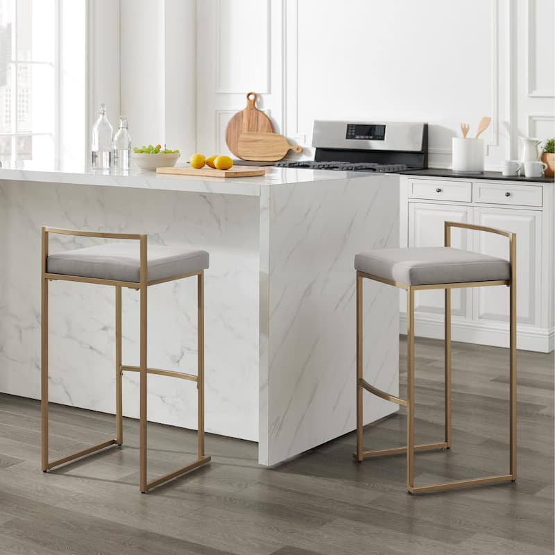 Crosley Harlowe 2Pc Bar Stool Set - 19"d x 17.5"w x 34.25"h - Gray