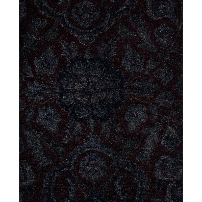 Overdyed One-of-a-Kind Hand-Knotted Area Rug - Black - 8' 1" x 8' 1"