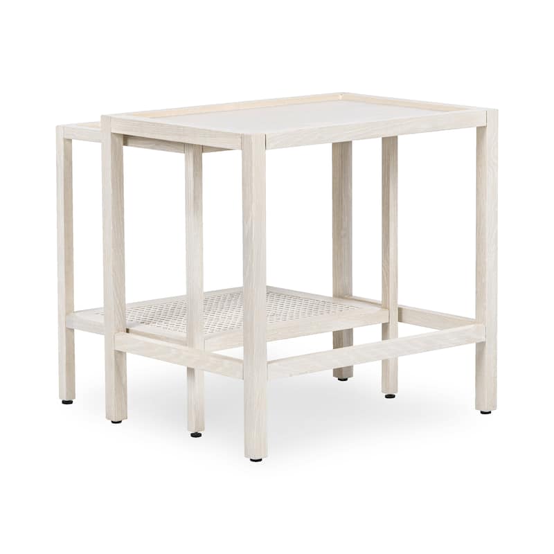 Classic Home Devin Oak Wood Nesting End Table