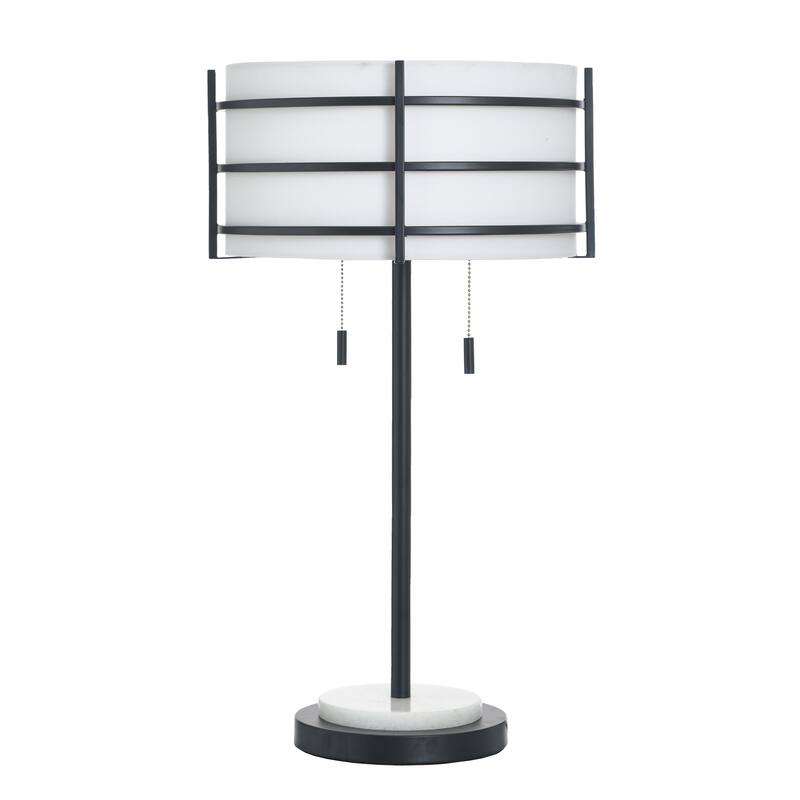StyleCraft Royce Table Lamp - Zammel & White - White Shade - Zammel, White