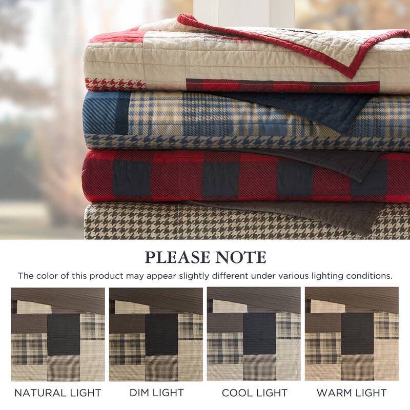 Woolrich Winter hills Tan Cotton Thread Count Printed Quilted Throw