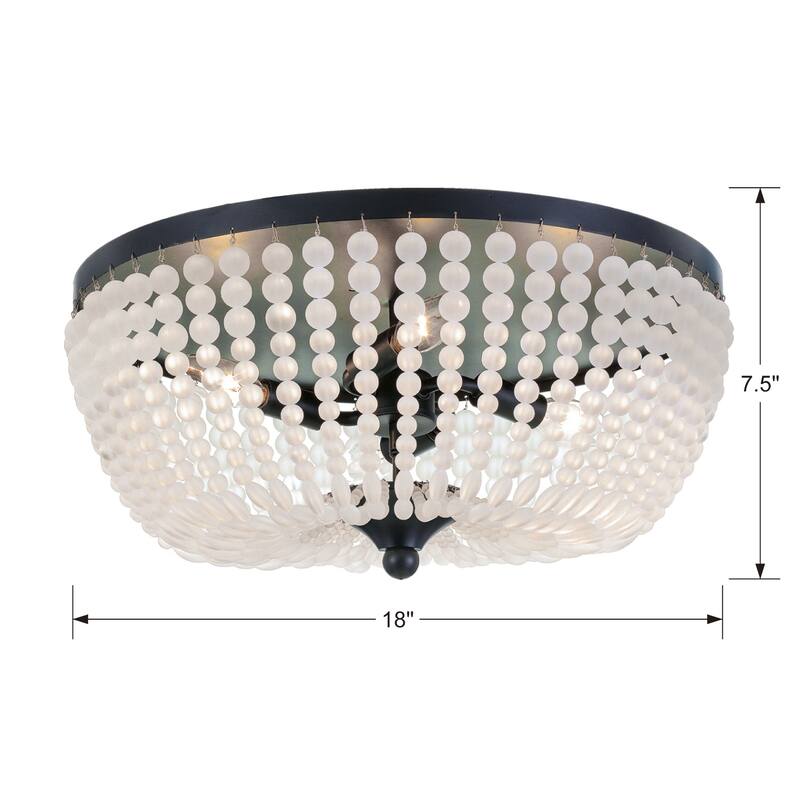 Rylee 4 Light Matte Black Ceiling Lamp - 18.5'' W x 7.5'' H