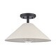 preview thumbnail 3 of 4, Elk Home Rydell Black With White Parchment Shade 1 Light Semi Flush