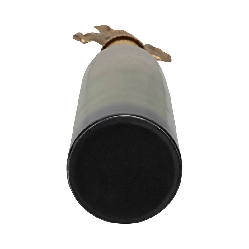 Sagebrook Home Anders Gold Floor Bottle, Cylinder, Glass, Ombre, Gold, Contemporary