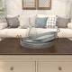 preview thumbnail 7 of 19, Gray Metal Galvanized Oval Living Room Decor Tray with Rust Handles (Set of 3)