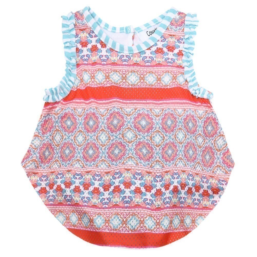 Shop Counting Daisies Baby Girls Orange Kaleidoscope Sleeveless