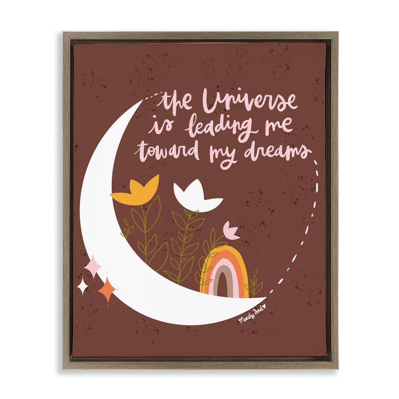 Stupell Leading Me To My Dreams Framed Floater Canvas Wall Art Design By Mandy Ford Art + Illustration - 25 x 31 - Brown