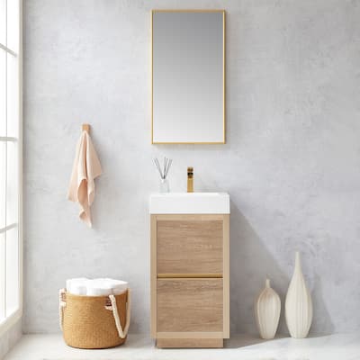 Huesca 18" Single Sink Bath Vanity with White Sink Top, no Mirror