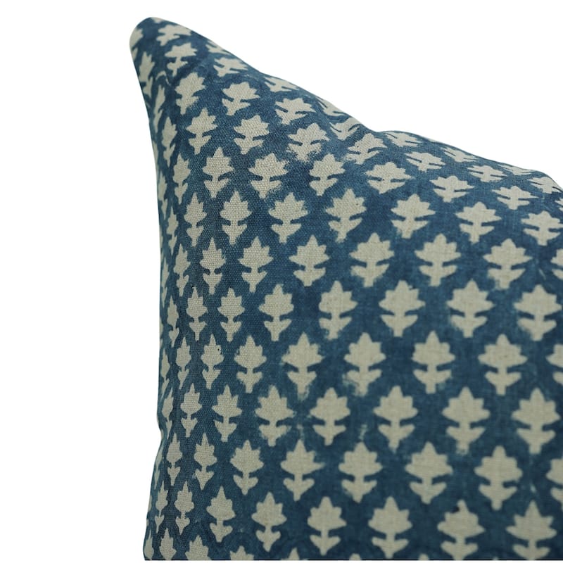 Linen Bohemian Block print pillow Cover Pink City