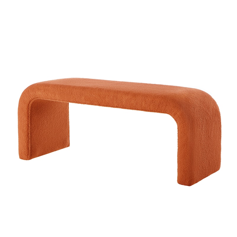 Set of 3 U-Shaped Modern Bench Teddy Ottoman Bench for Entryway, Bedroom End of Bed, Set of 3 Small Sofa Footrest Extra Seating