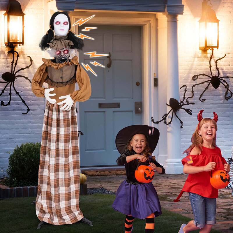 Costway Halloween Animatronics with Red Light Up Eyes Motion & Sound - See Details
