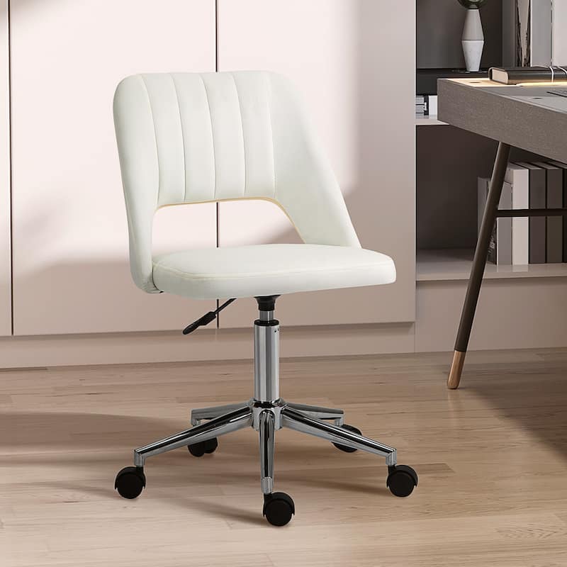 Velvet Swivel Office Chair with Adjustable Height and Wheels for Home Office Living Room and Bedroom