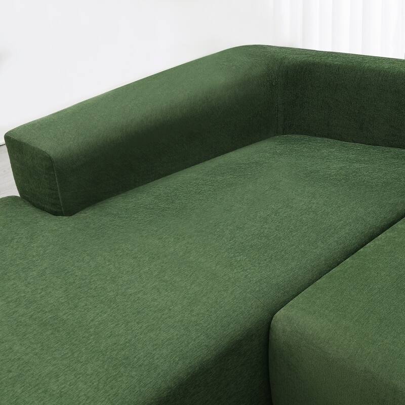 109" Modular Sectional L-Shape Upholstered Compressed Sofa Set