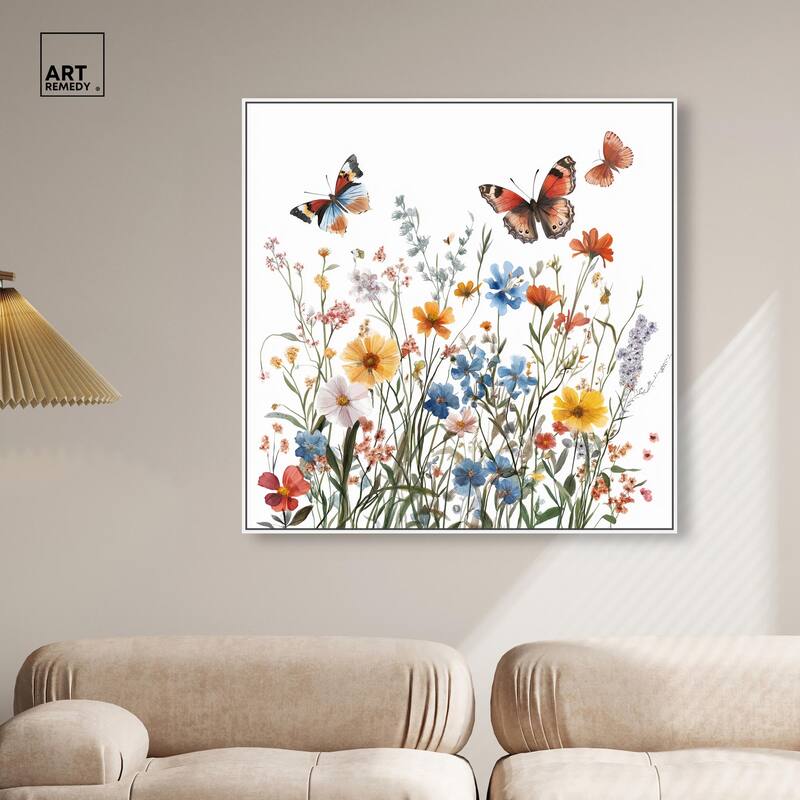 Garden of Fluttering Canvas by Art Remedy
