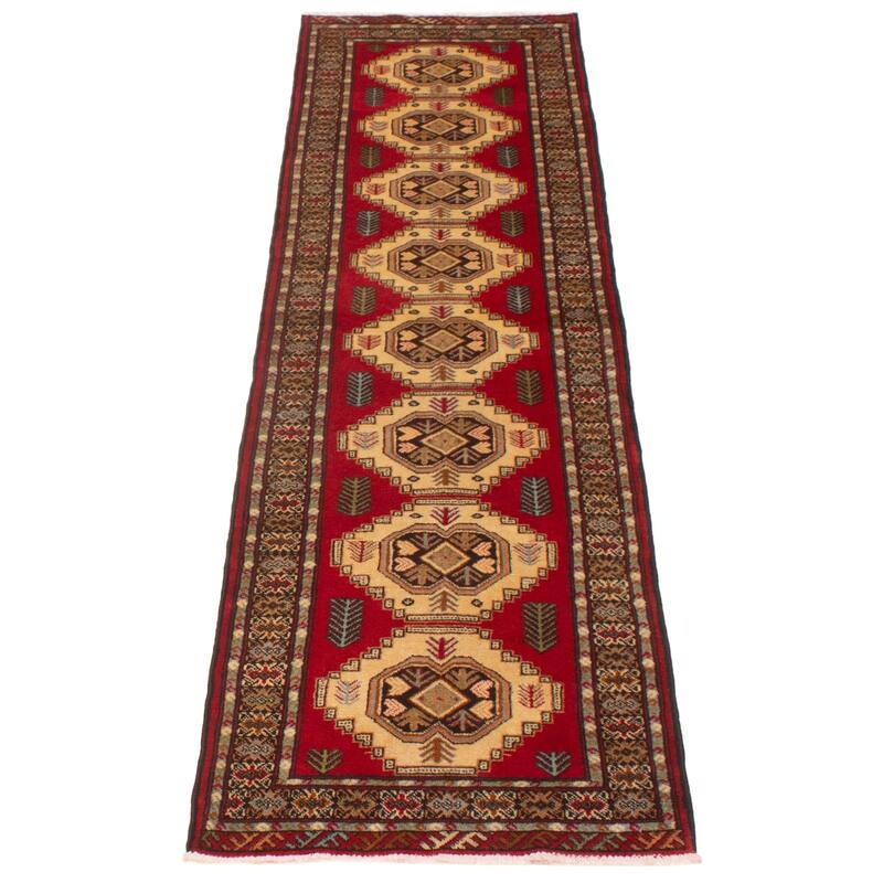 ECARPETGALLERY Hand-knotted Anadol Red Wool Rug - 2'6 x 9'2