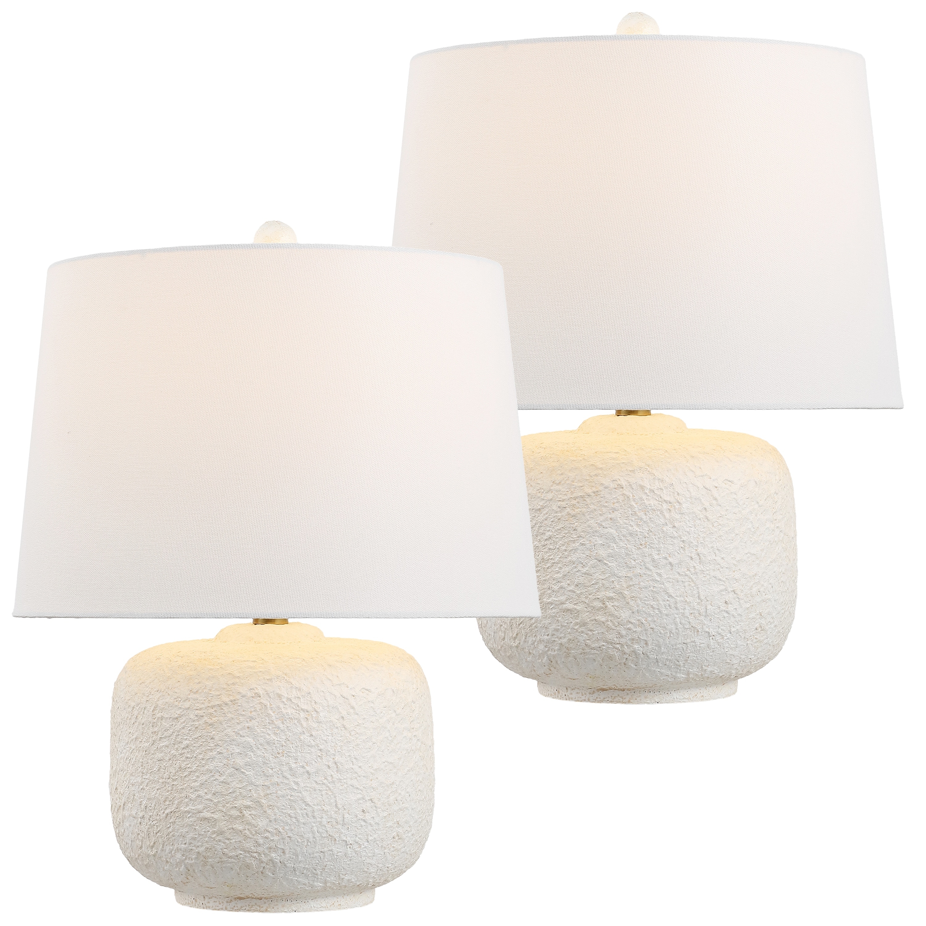 JONATHAN Y Qualm 20" Resin/Metal Rounded Barrel LED Table Lamp, (Set of 2)