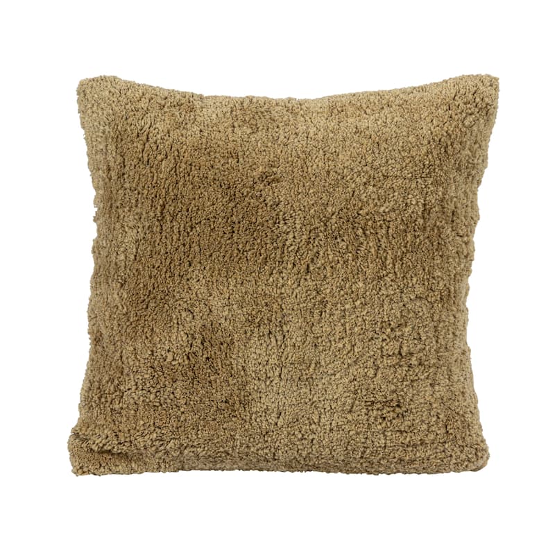Cotton Tufted Pillow with Chambray Back