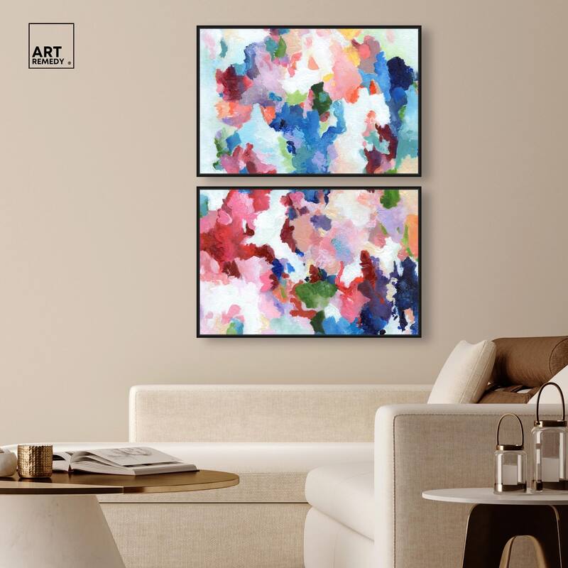 Bold Color Swirlz Canvas Set of 2 by Art Remedy