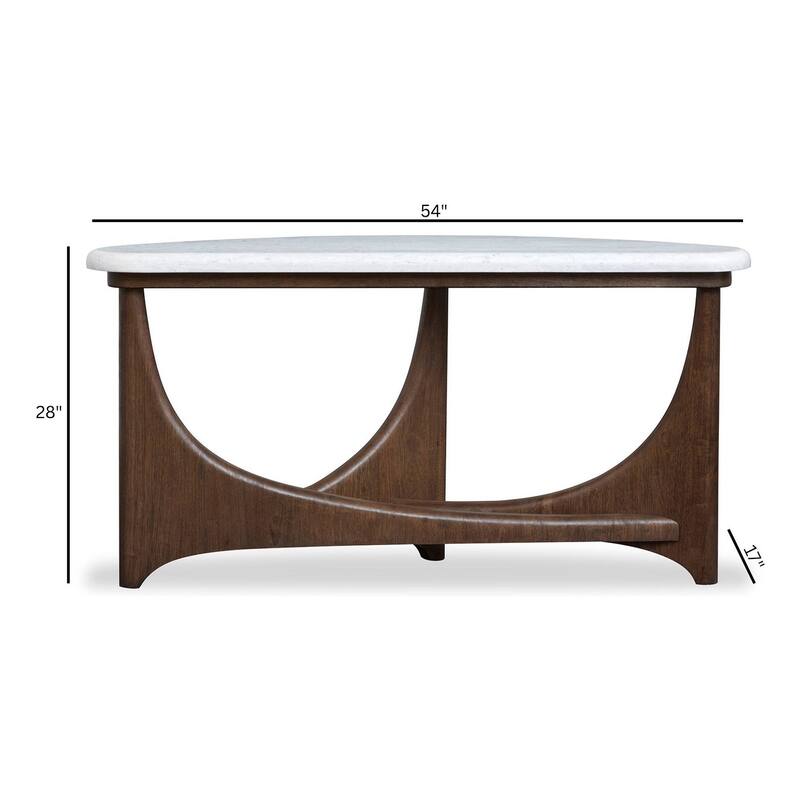 Magnussen Home Arwen Turkish Coffee Demilune Sofa Table - 54''W x 17''D x 28''H