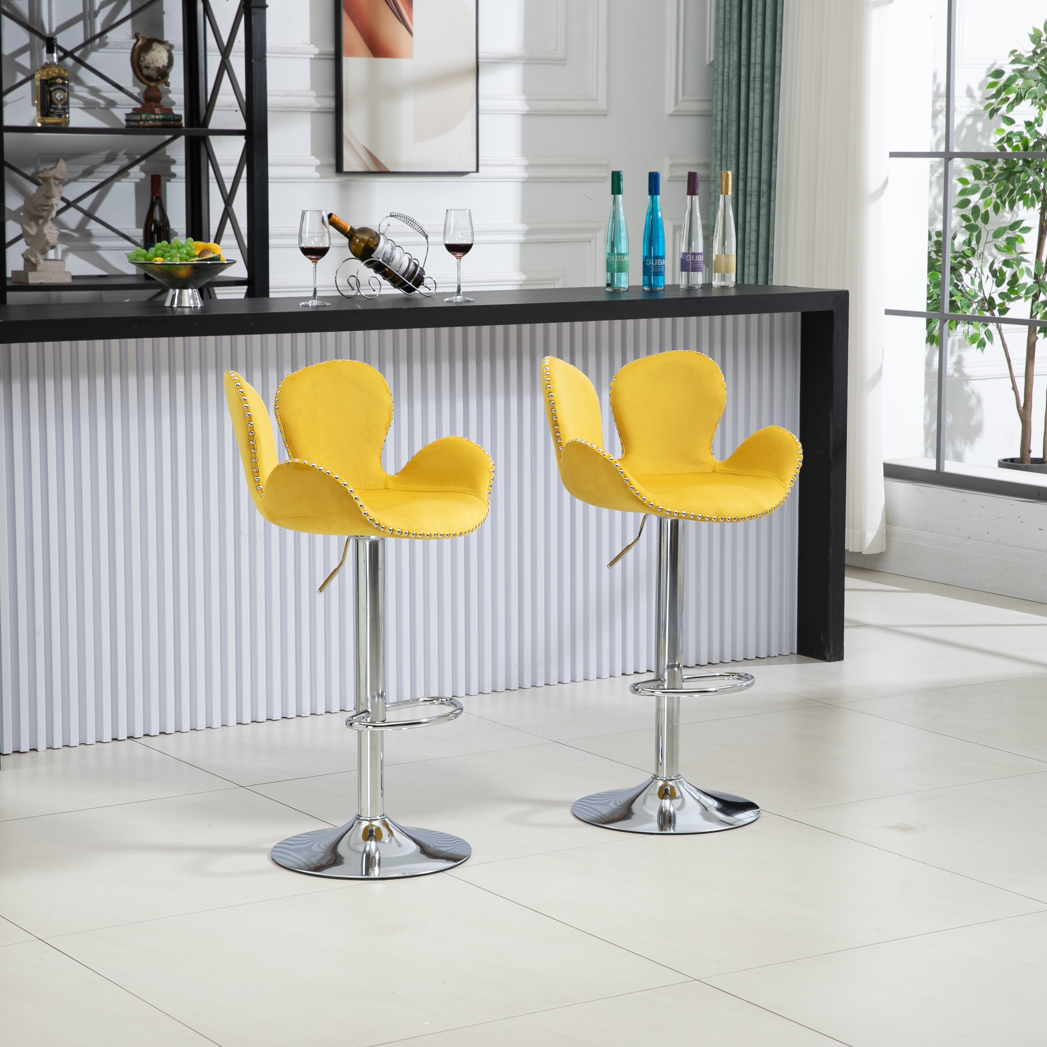 Yellow adjustable new arrivals bar stools