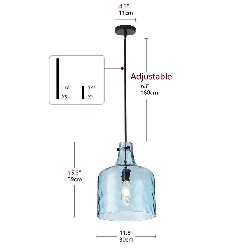 Modern Clear Water Glass Jar Pendant Light For Over Dining Room Table