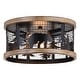 preview thumbnail 3 of 11, Kodiak 12-in W Black Rustic Round Cage Flush Mount Ceiling Light Fixture Tree Motif