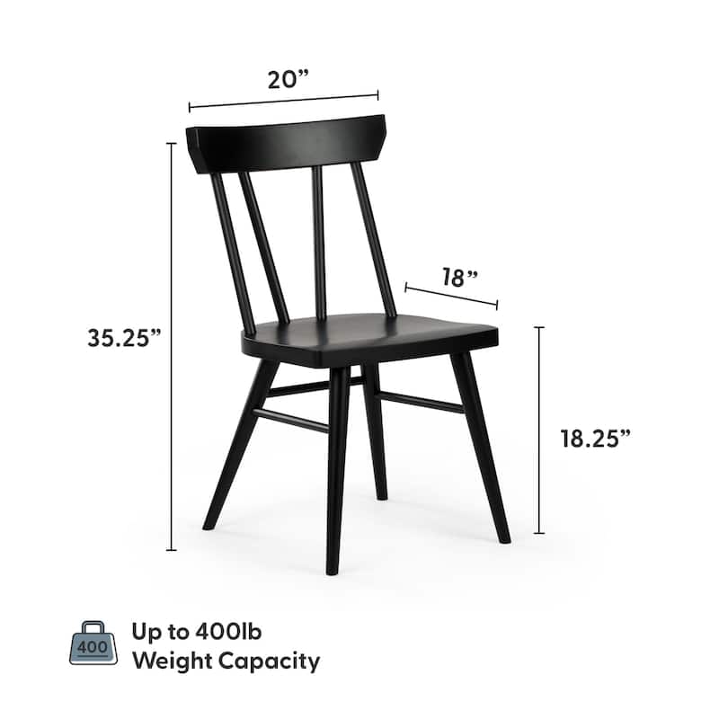 Plank and Beam Solid Wood Windsor Dining Chair - Set of 2