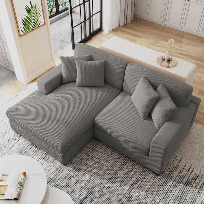 Modern Oversized Modular Sectional Sofa Set With Pillows