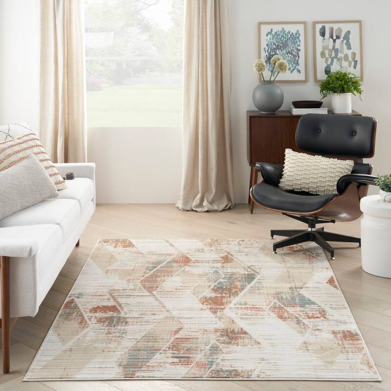 Nourison Thalia Distressed Contemporary Abstract Area Rug