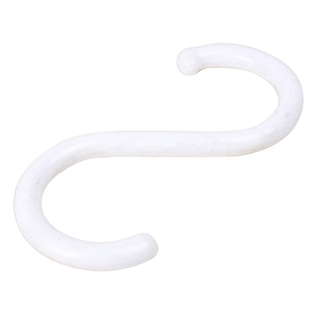 2 PCS Plastic S Shape Hooks Hangers Clasp for Wardrobe Home Organization - White
