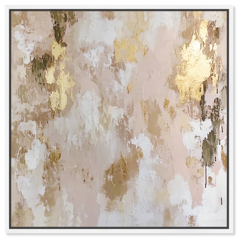 Golden Glimmer Gesture I Canvas by Art Remedy - White - 24" x 24"