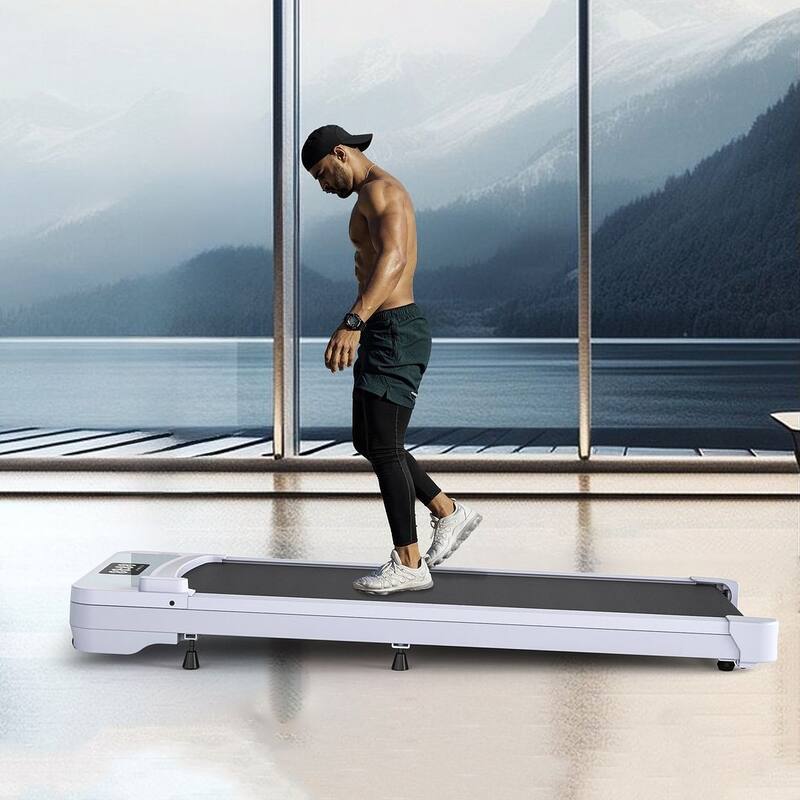 Compact Flat Treadmill with Remote Control - Ideal for Home Fitness and Fat Burning