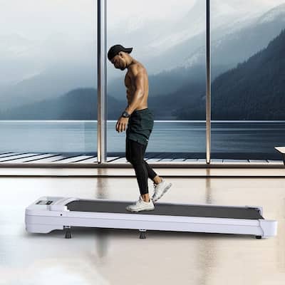 Compact Flat Treadmill with Remote Control - Ideal for Home Fitness and Fat Burning