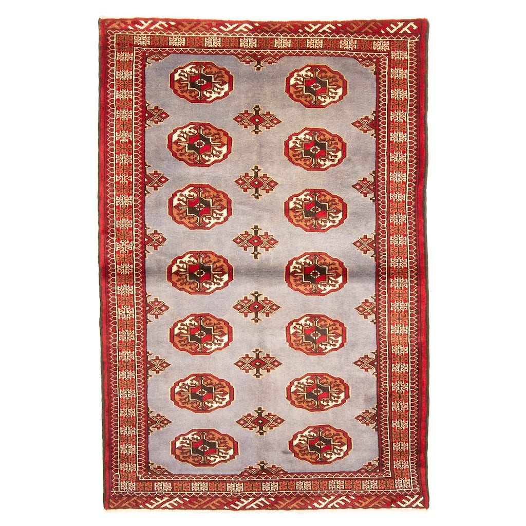 ECARPETGALLERY Hand-knotted Teimani Blue Wool Rug - 4'2 x 6'3