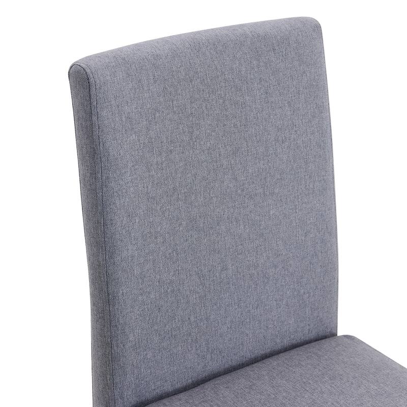 Simple 2 Piece PU Leather Dining Chair with Backrest, Metal Legs, Non Slip Feet for Restaurant Kitchen Bedroom Living Room