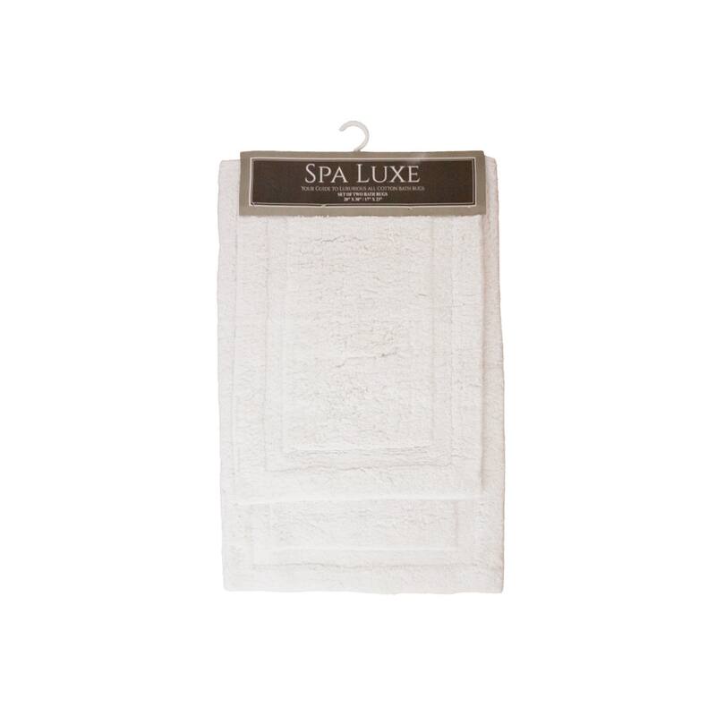 Spa Lux Solid Bath Rug Set - White
