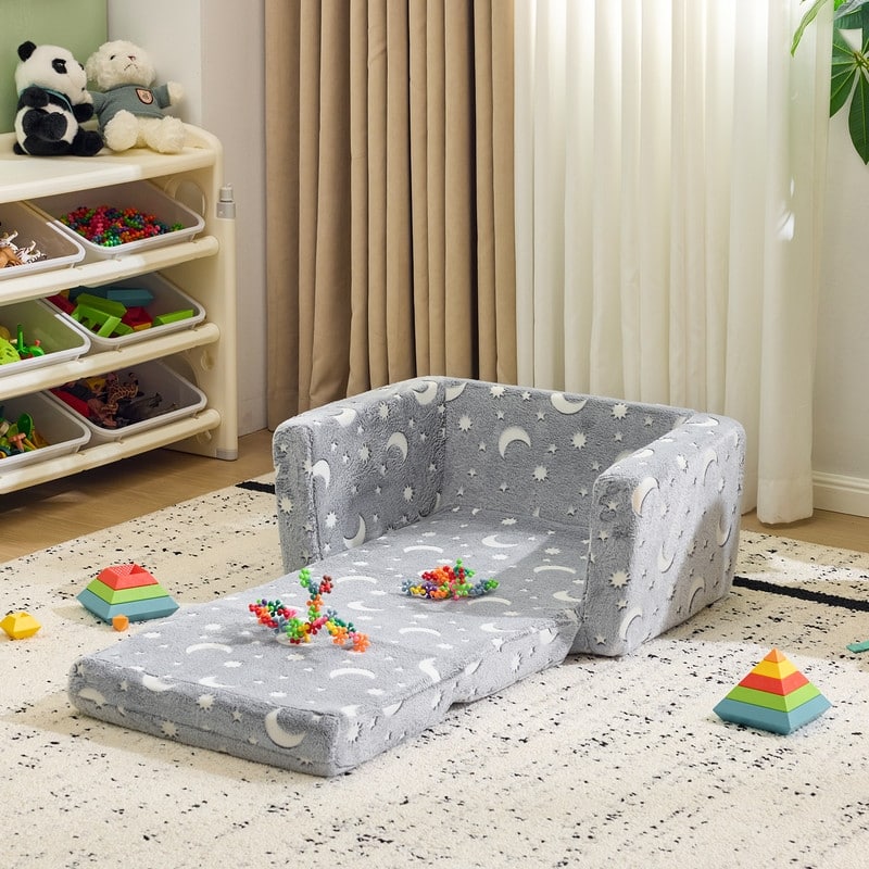 1-Piece Full Sponge Kids Single Folding Sofa Bed With Luminous Feature