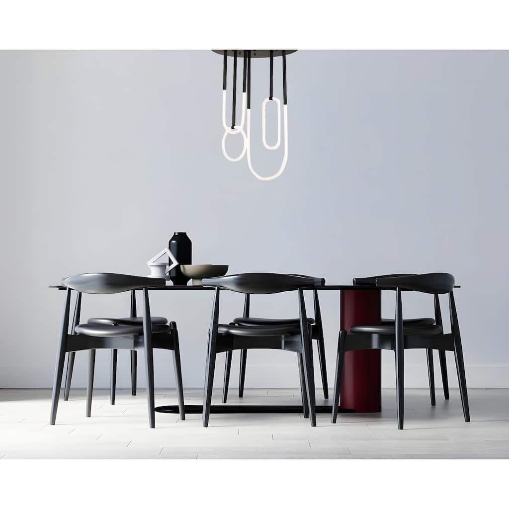 4-Light Integrated LED Contemporary Multi-Ring Space-Inspired Metal Chandelier