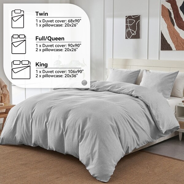 All Season Cotton Breathable Soft Solid Color Duvet Cover Set On Sale Bed Bath Beyond 38087152