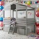 preview thumbnail 2 of 17, Modern Twin Size Wood Low Loft Bed House Bed With Two Drawers,Sturdy Construction