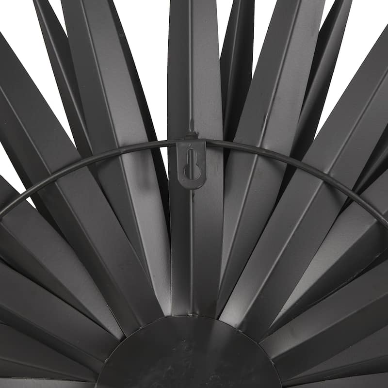 Metal Sunburst Large Layered 3D Home Wall Decor - Black - Roche River Decor
