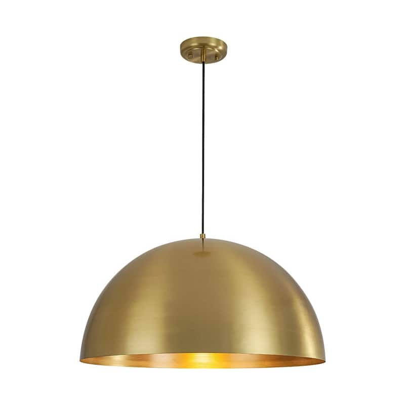 Mid-century 1-Light Metal Dome Single Pendant