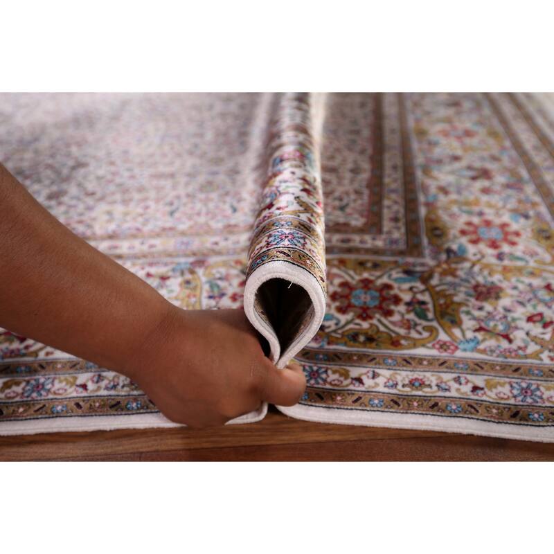 Turkish Tabriz Traditional Rug Machine Made Silk & Polyester Carpet - 5'1" x 7'5"