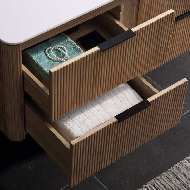 Modland 48" Wall-Mounted Bathroom Vanity with Acrylic Top Integrated Sink & Overflow