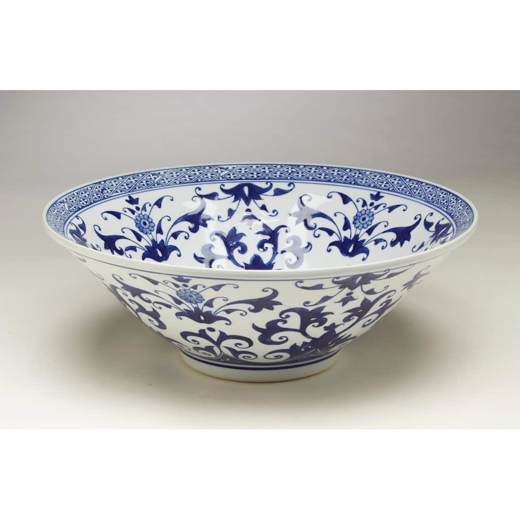 Aa Importing 59817 16 Inch Blue & White Bowl - 6 X 16 X 16 inches