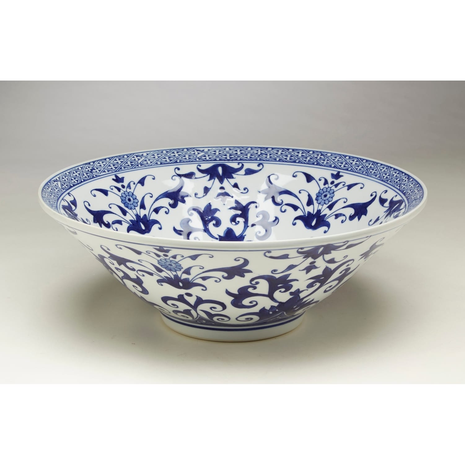 Aa Importing 59817 16 Inch Blue & White Bowl - 6 X 16 X 16 inches
