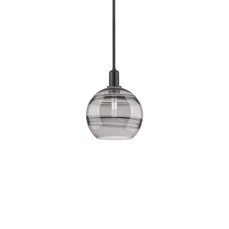Innovations Lighting 716-1S-13-10 Rochester Pendant Rochester 10" Wide - Matte Black / Light Smoke