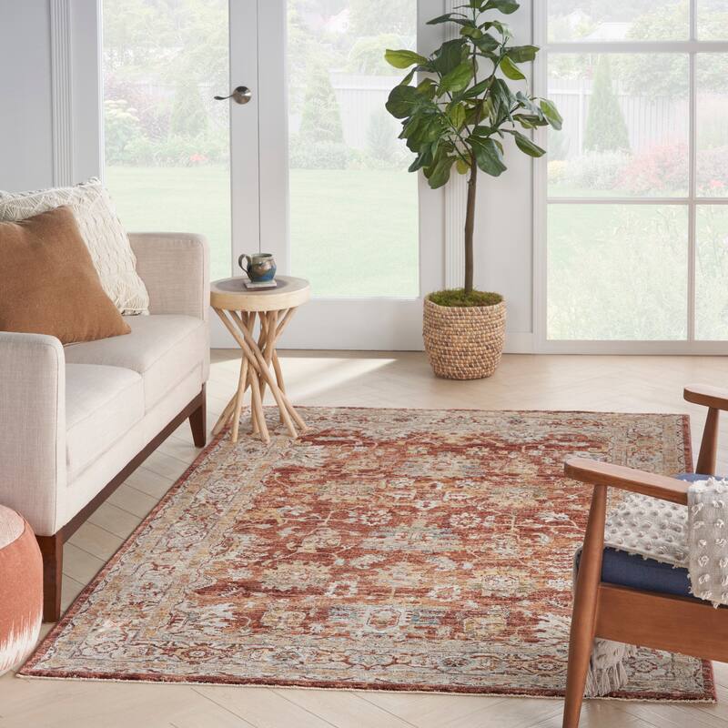 Nourison Petra Traditional Persian Medallion Border Area Rug