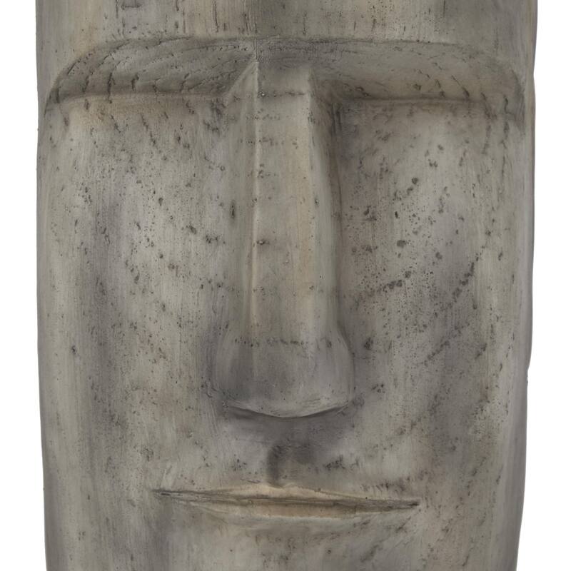Magnesium Oxide Easter Island Head Indoor Outdoor Planter - Brown or Dark Gray - Roche River Decor