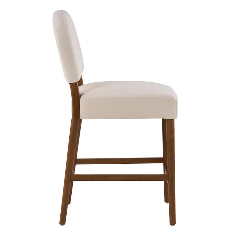 Christopher Knight Home - Upholstered Counter Height Bar Stool Set with Spacious Seat & Adjustable Floor Levelers, Set of 2